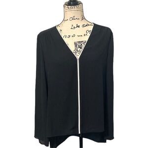 BCBGMAXAZRIA Women's Black V Neck 100% Polyester Tunic Blouse Size Small NWT